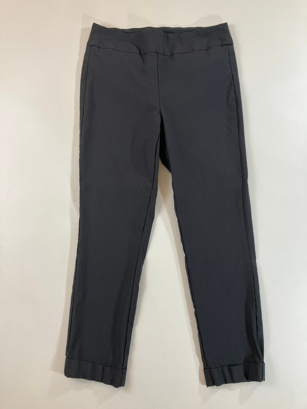 Tribal Women’s Size 10 Gray Pull On Ankle Pants Stretch Slim Tapered Cuffed
